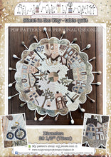 Load image into Gallery viewer, Silent in the city, round table quilt, MJJ PDF table quilt pattern