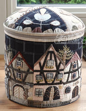 Load image into Gallery viewer, Townhouses in Alsace-XLround box, pattern by MJJENEKDESIGNS
