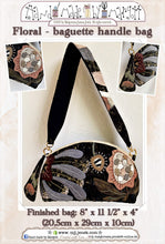 Laden Sie das Bild in den Galerie-Viewer, Floral - baguette handle bag - paper (physical) pattern by MJJenek
