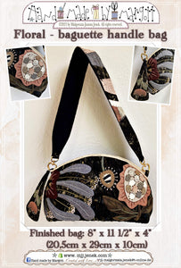 Floral - baguette handle bag - paper (physical) pattern by MJJenek