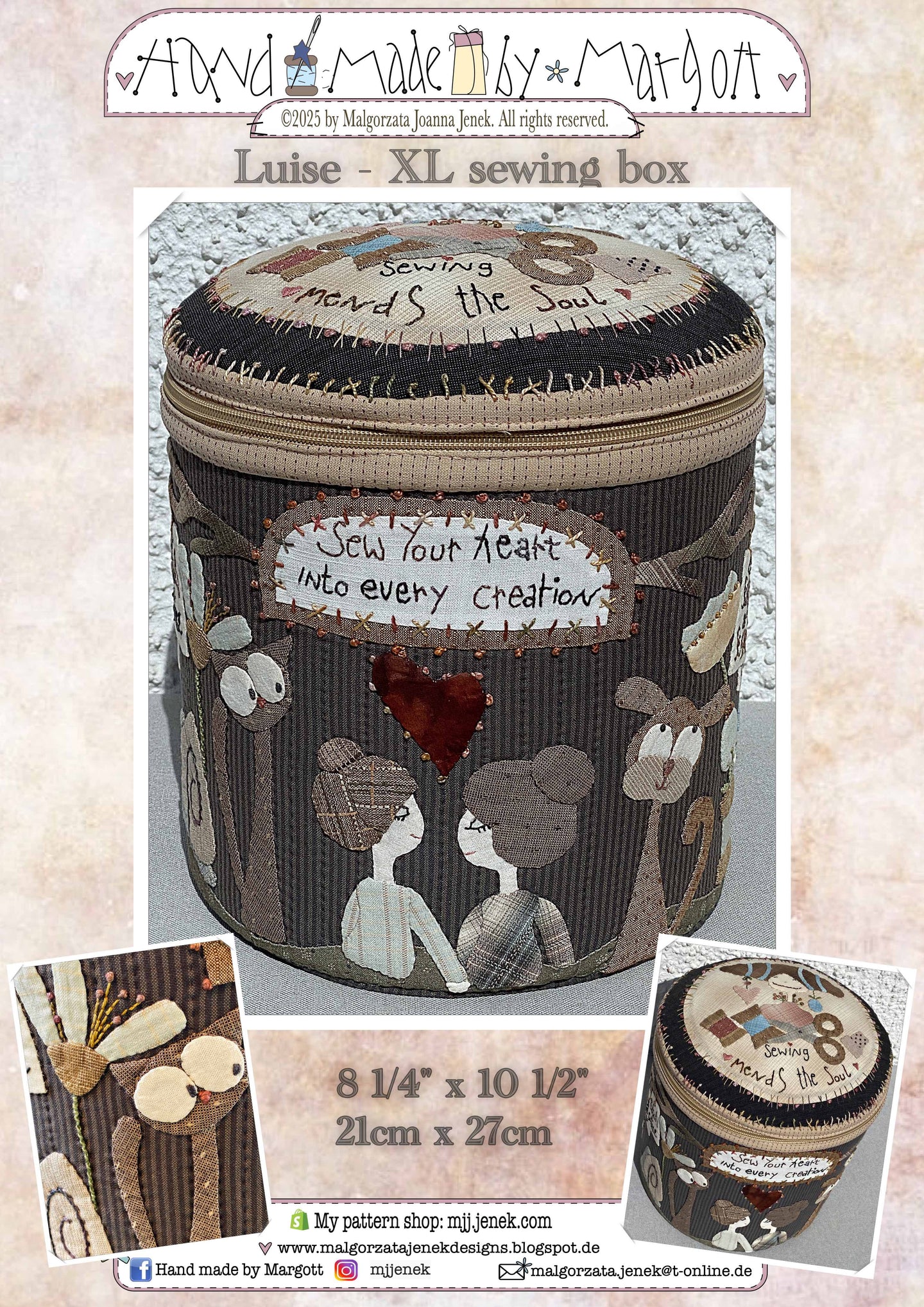 Luise - XL Sewing box - paper Pattern by MJJenek