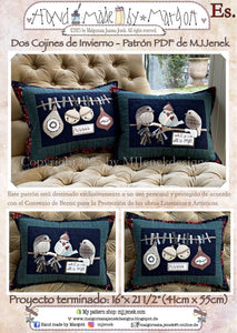 Two Winter Cushions - PDF-patroon van MJJenek ENGELSE of SPAANSE versie !