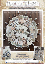 Load image into Gallery viewer, Silent in the city, round table quilt, MJJ PDF table  quilt pattern
