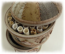 Load image into Gallery viewer, Thimbles &amp; Threads -  round box, pattern by MJJ
