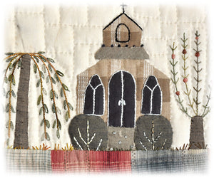 The Fairytale Cottages - wall hanging quilt,  pattern by MJJ