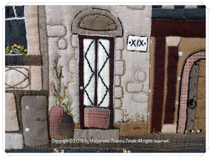 Sleeping Townhouses - edredón para colgar en la pared - patrón de edredón MJJ
