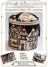 Load image into Gallery viewer, Townhouses in Alsace-XLround box, pattern by  MJJENEKDESIGNS

