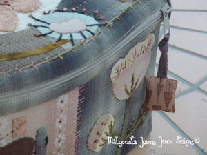 My Sewing Room – half round box -  MJJ quilt pattern for  sewing box