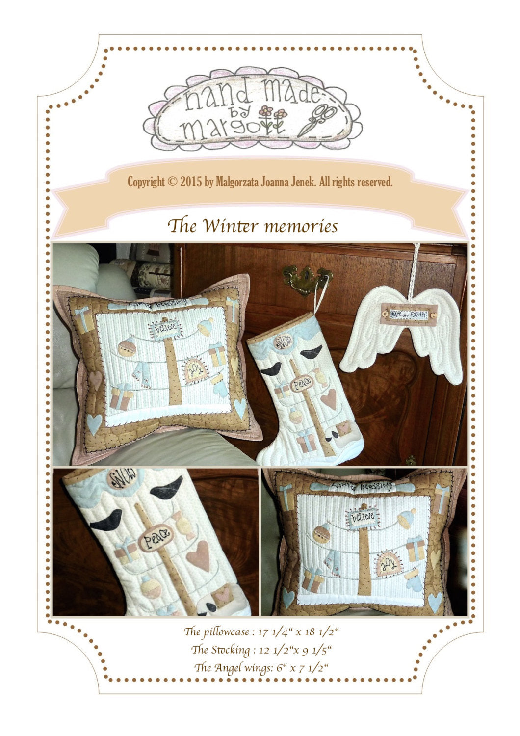 Winter memories - MJJ quilt  pattern, PDF MJJ ,  3 projects in 1